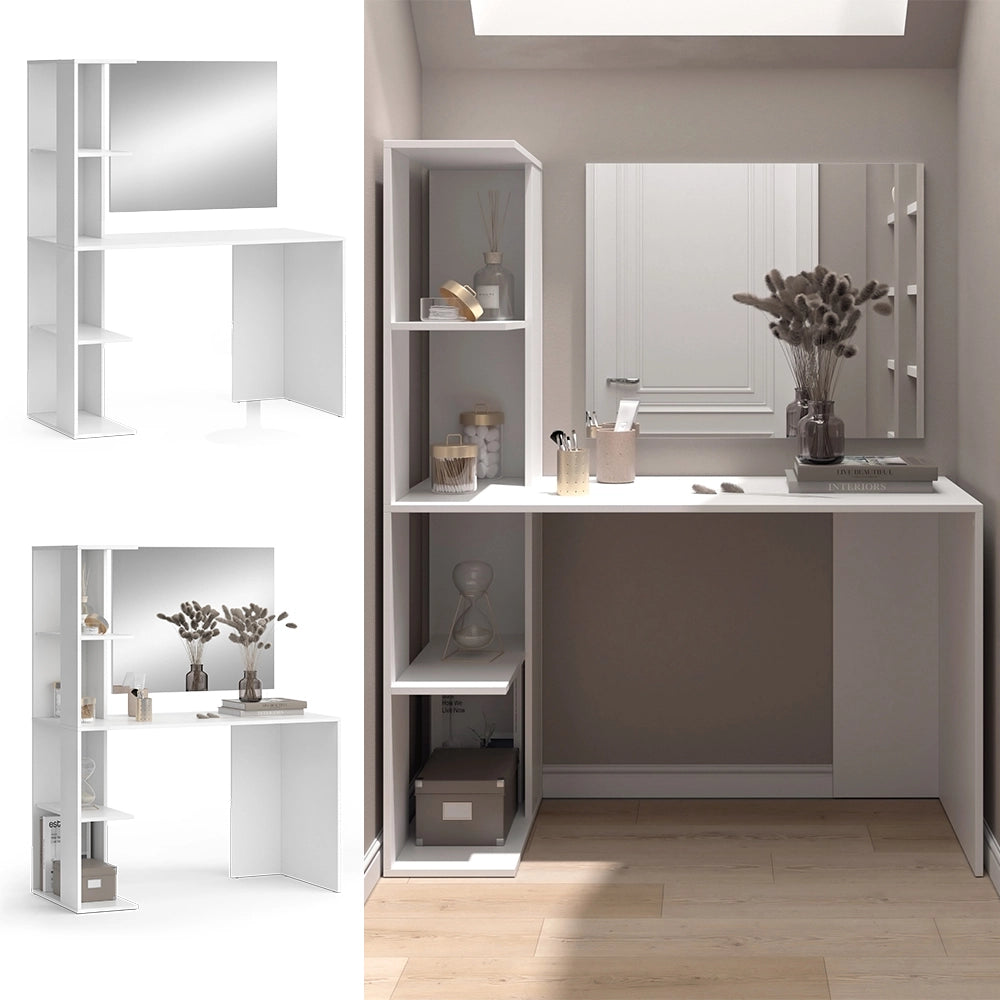 Vicco Tavolo da toilette Bianco 122.2 cm con specchio