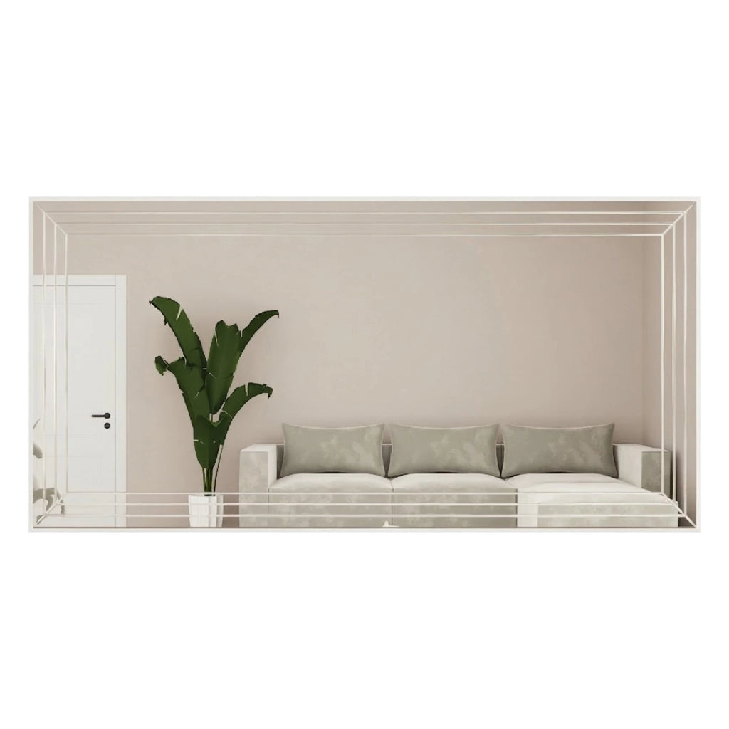 Roure, Specchio Forma Rettangolare, 60x120h cm Bianco