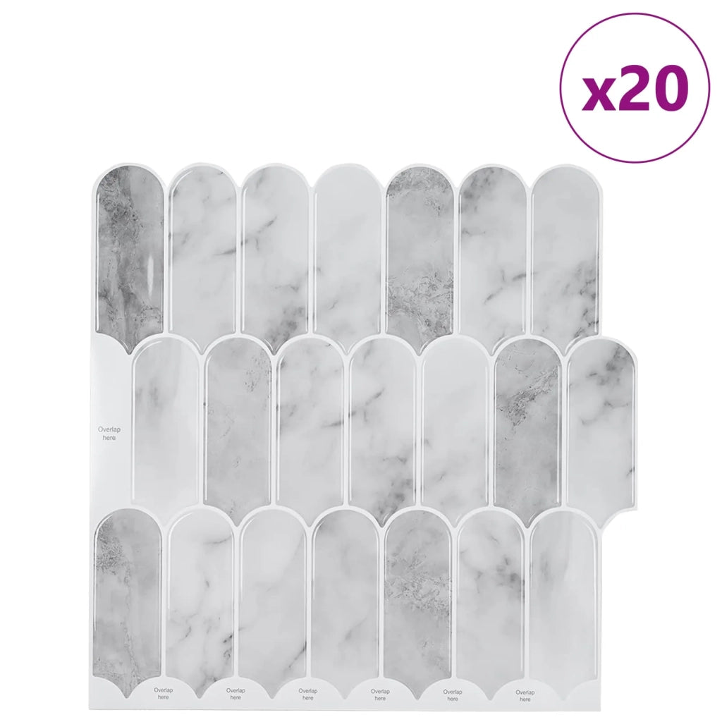 Piastrella Piuma 20 pcs Marmo Grigio 30 x 30 cm 42046193