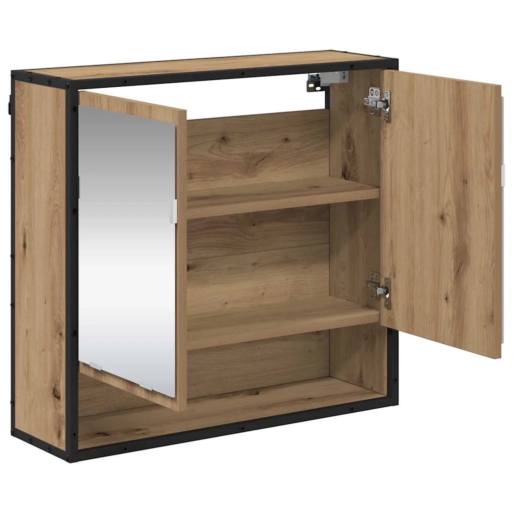 Scaffale da parete con porta Rovere artigianale 65 x 20 x 60 cm 883612