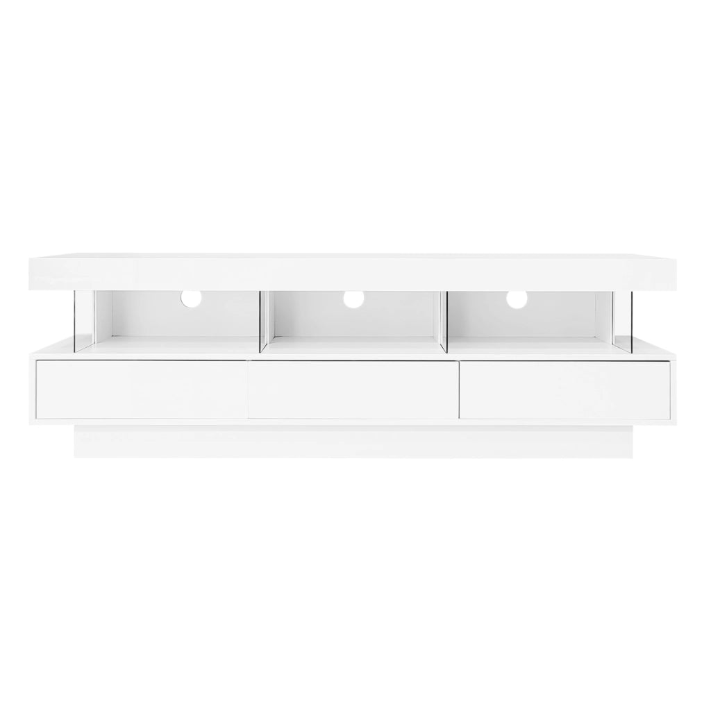 Mobile TV con LED e Vetro ¨C MINIMAL ¨C Bianco Lucido, 160x38x50,5 cm