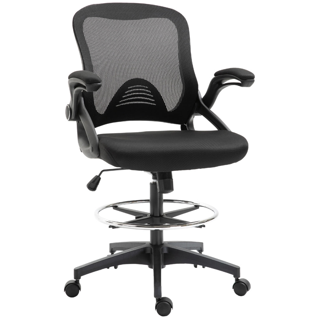 Sedia da Ufficio con Schienale Rete e Braccioli ¨C Minimal ¨C Nera 64x60x106-126 cm
