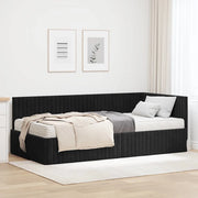 Struttura Letto Angolare con Materasso 2 pcs Nero Velluto