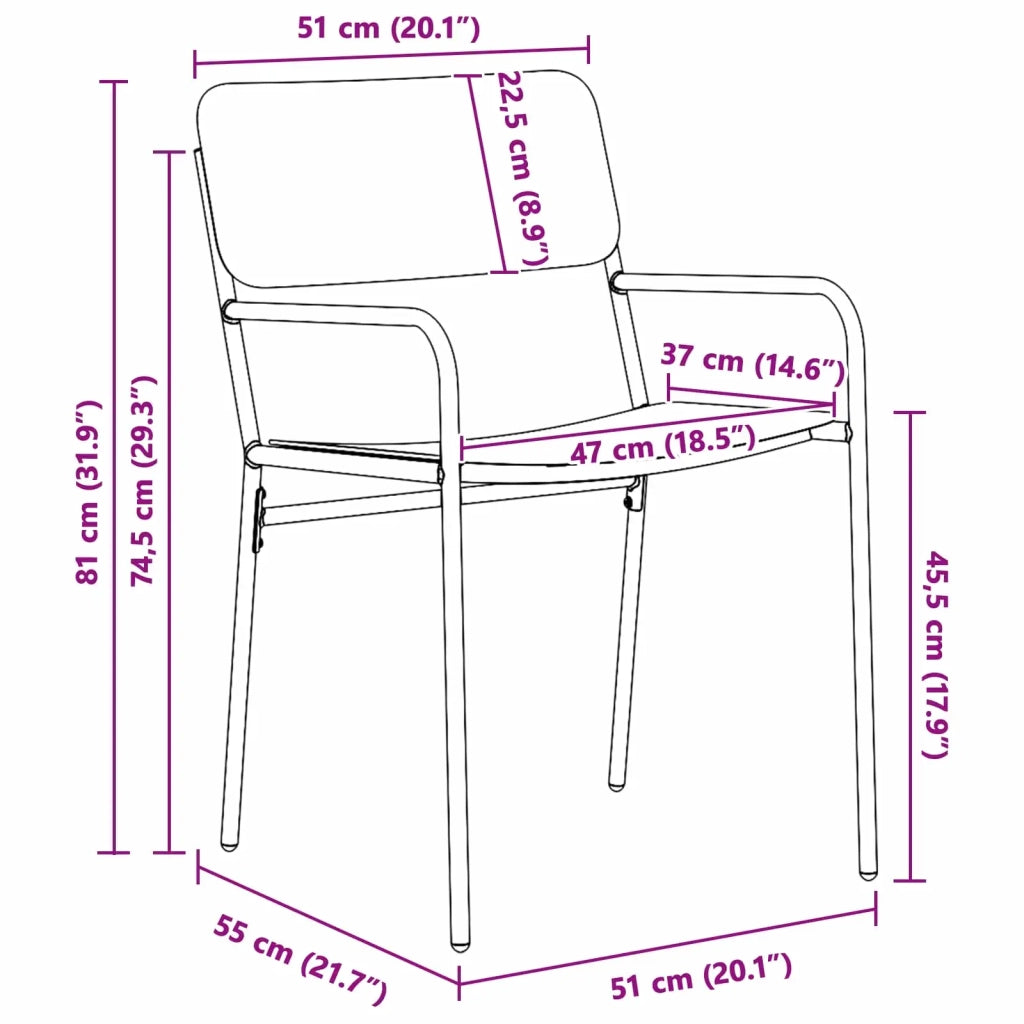 Set da pranzo 7 pz Antracite Acciaio 3422856