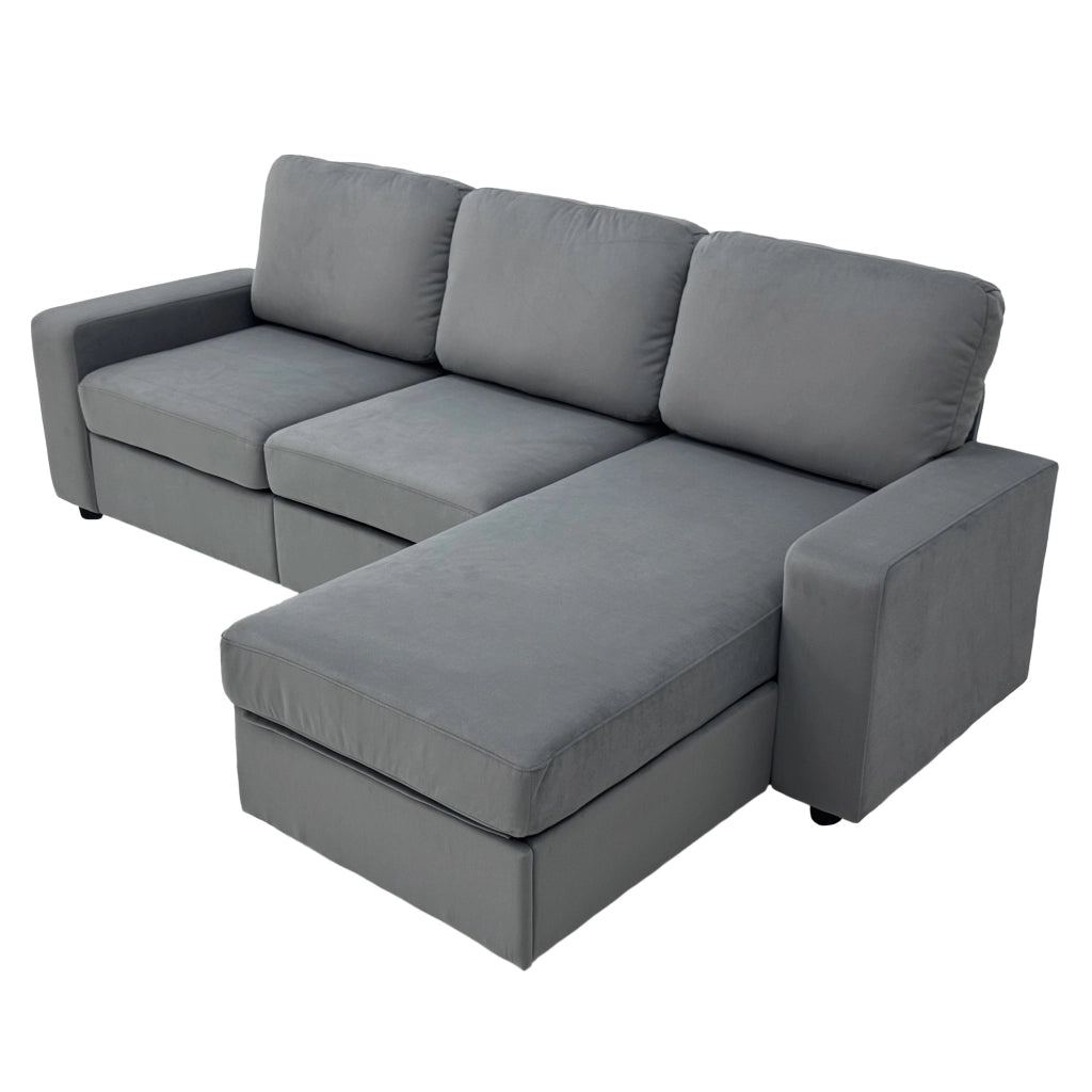 Divano Angolare con Contenitore ¨C MINIMAL ¨C Tessuto, 4 Vani, Ottomane