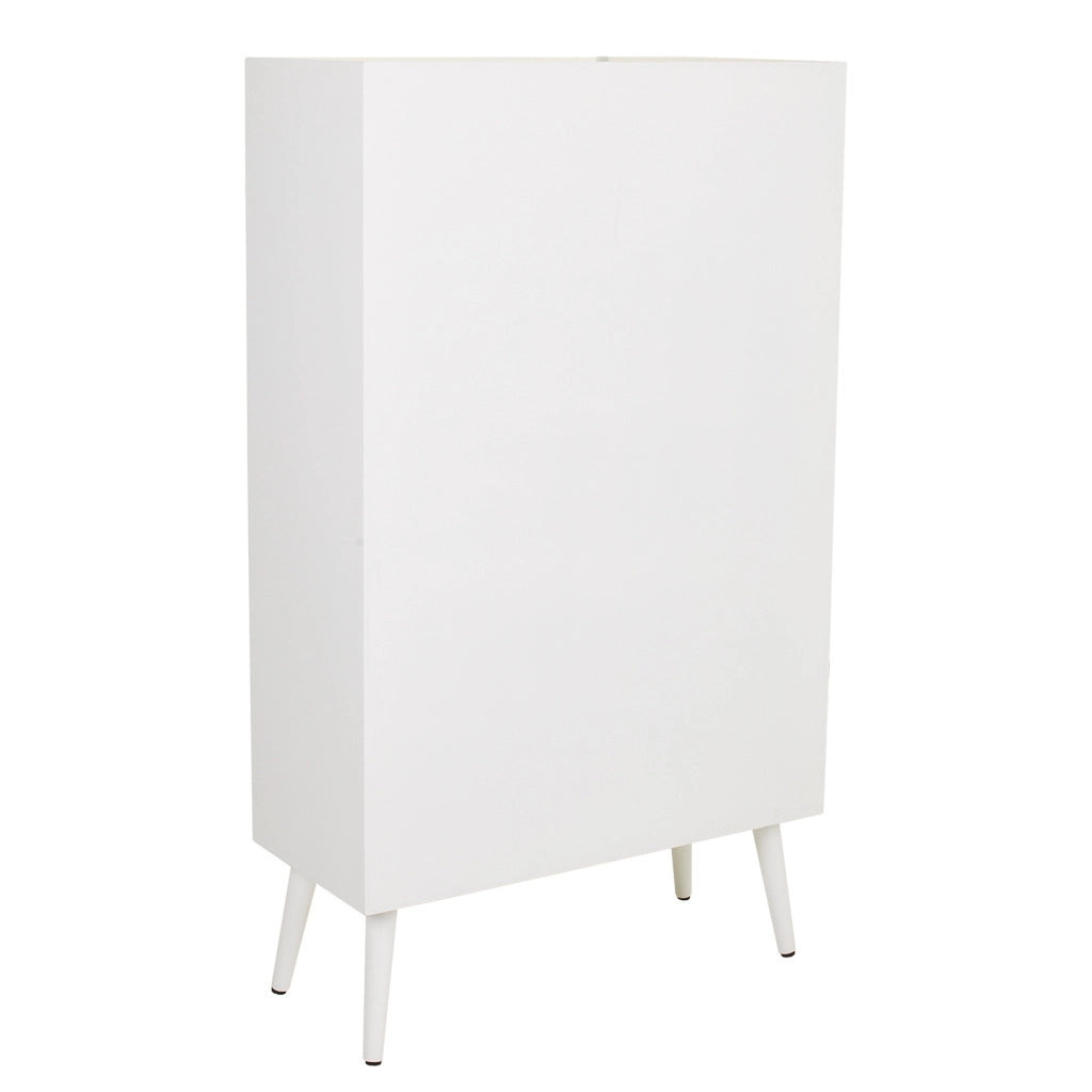 Scarpiera in legno bianco e rete 70x32x120h
