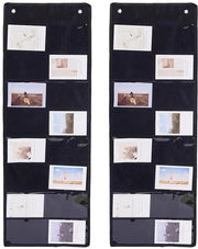 Supporto per parete con 16 tasche - Dual-Pack - Materiale in velluto - Braccio di sostegno per parete - Organizzatore - Ideale per classe e ufficio - Organizzatore per parete