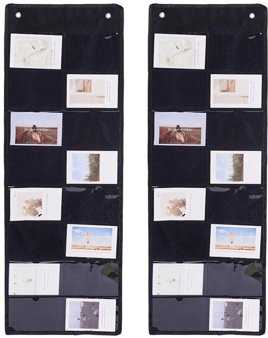 Supporto per parete con 16 tasche - Dual-Pack - Materiale in velluto - Braccio di sostegno per parete - Organizzatore - Ideale per classe e ufficio - Organizzatore per parete
