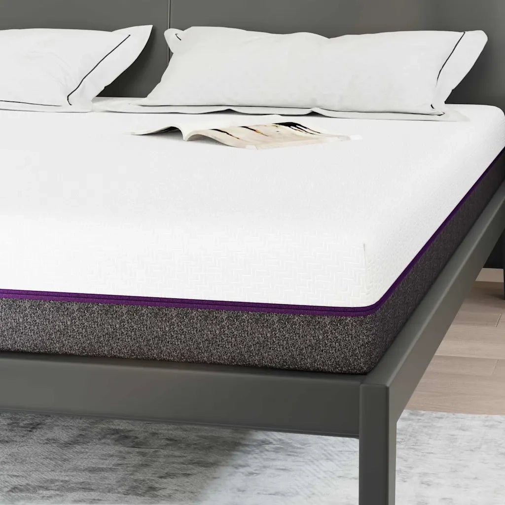 Materasso Bianco e Grigio 180 x 200 cm Tessuto Jacquard 4106332