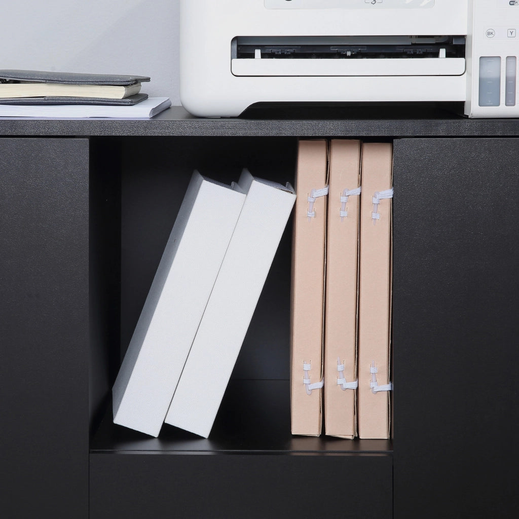 Armadio per Ufficio con Ruote ¨C Minimal ¨C Legno Nero 100x40x71