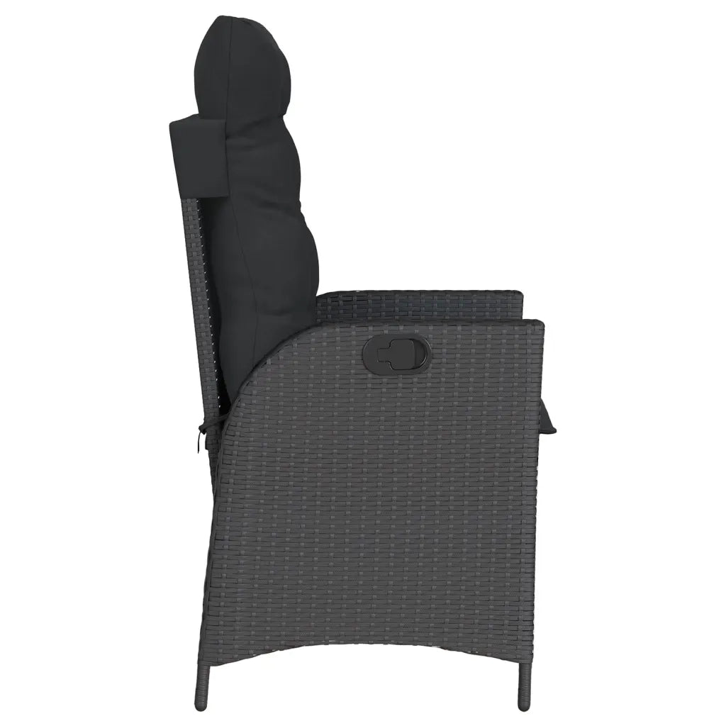 Set da Bistrò 3 pz con Cuscini Nero in Polyrattan 365273