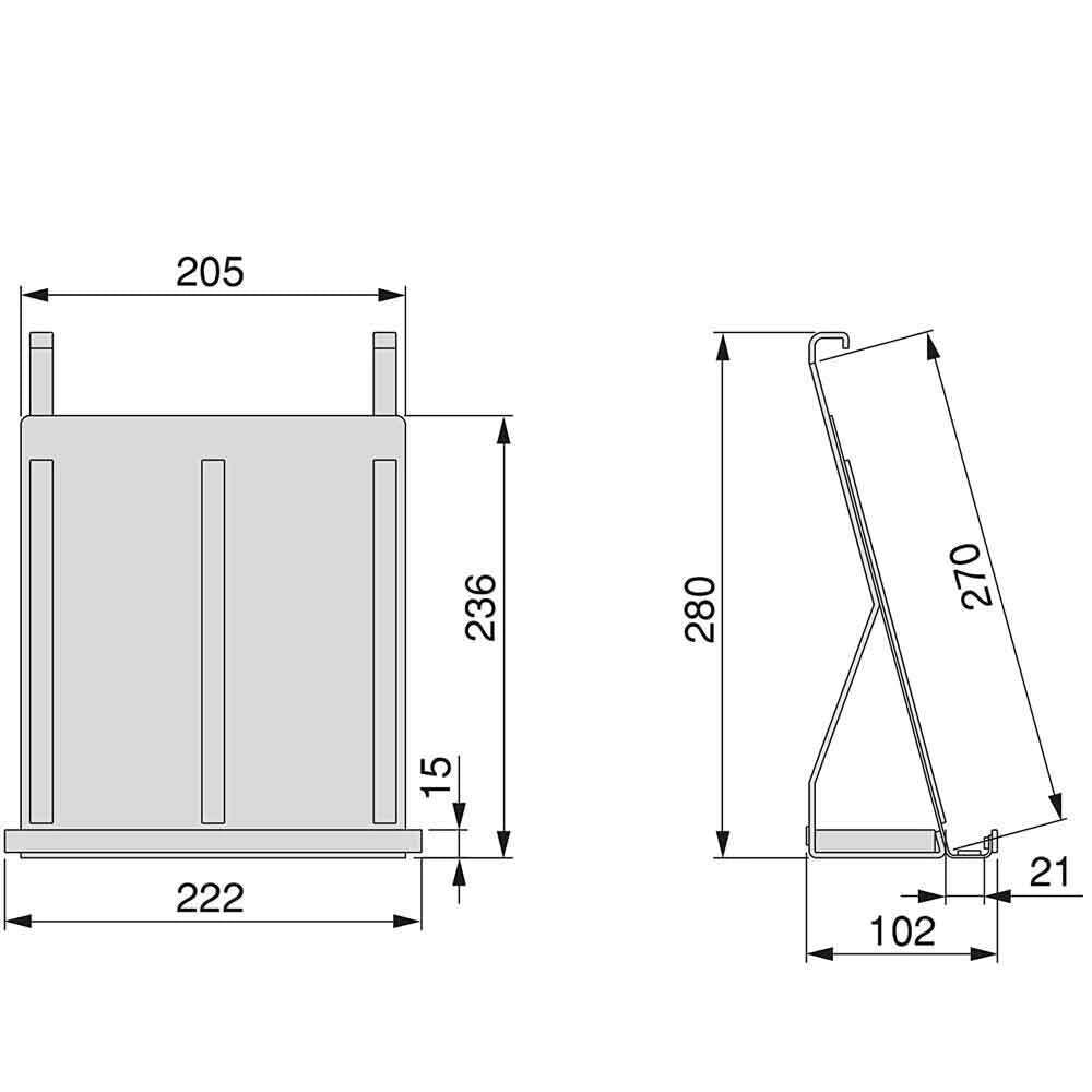 Supporto Portatablet da Appendere Porta Tablet Leggio Cucina in Acciaio Grigio