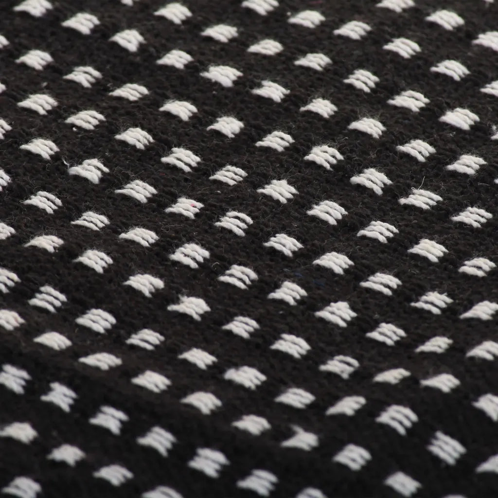 Copriletto in Cotone a Quadri 160x210 cm Nero