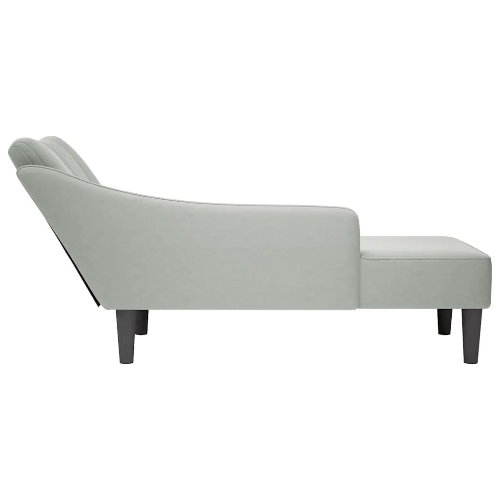 Sdraio con Bracciolo Destro in Velluto Grigio Chiaro CFW5521051
