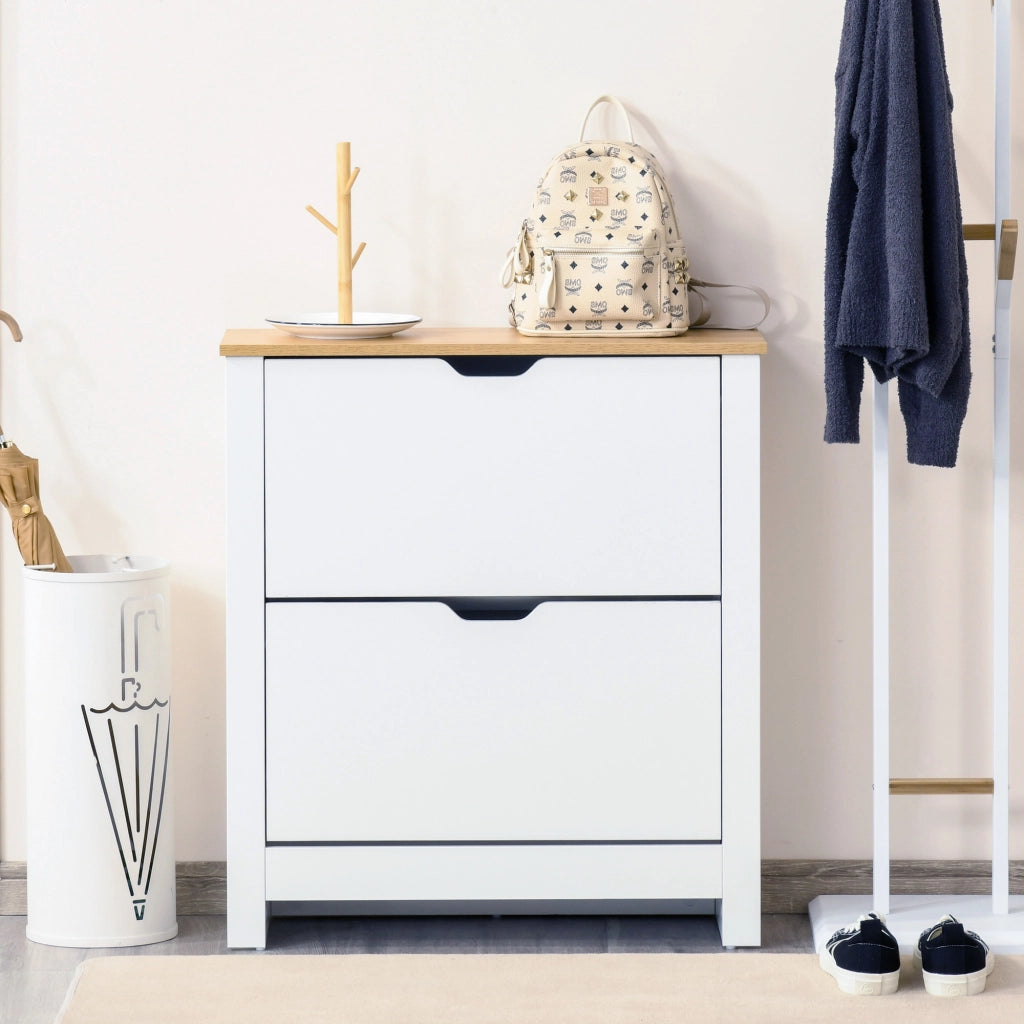 Scarpiera con cassetti e ripiani ¨C zephmum ¨C bianco 72x26x80 cm