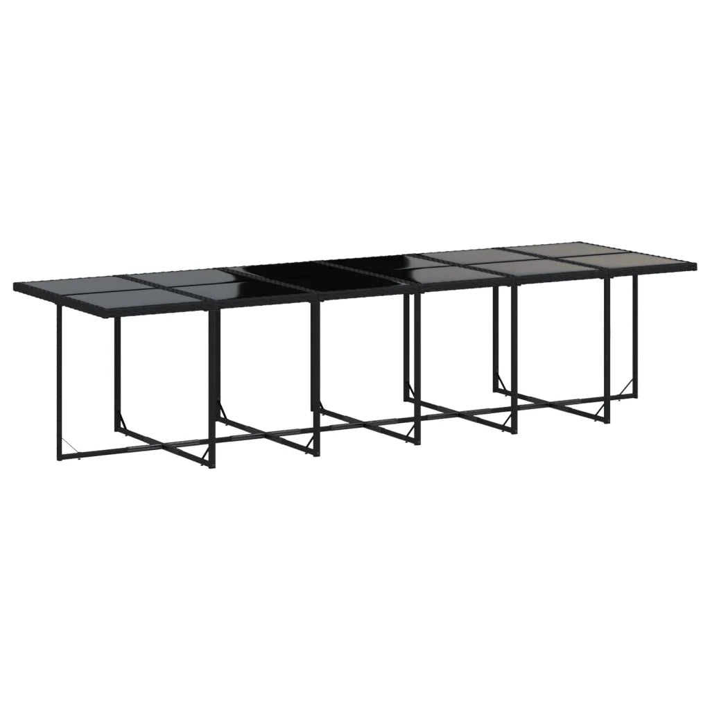 Set da Pranzo da Giardino 17 pz con Cuscini Nero in Polyrattan 3277950