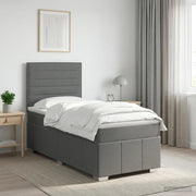 Letto box spring con materasso Grigio Scuro 100 x 200 cm 3454065