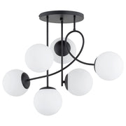 Plafoniera nera con sfere bianche 6xE14 Alfa Modern