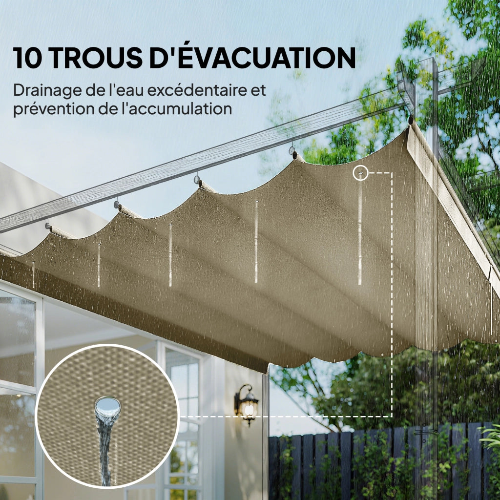 Tenda Pergola Retrattile 4x3m ¨C Minimal ¨C 350x260cm Beige