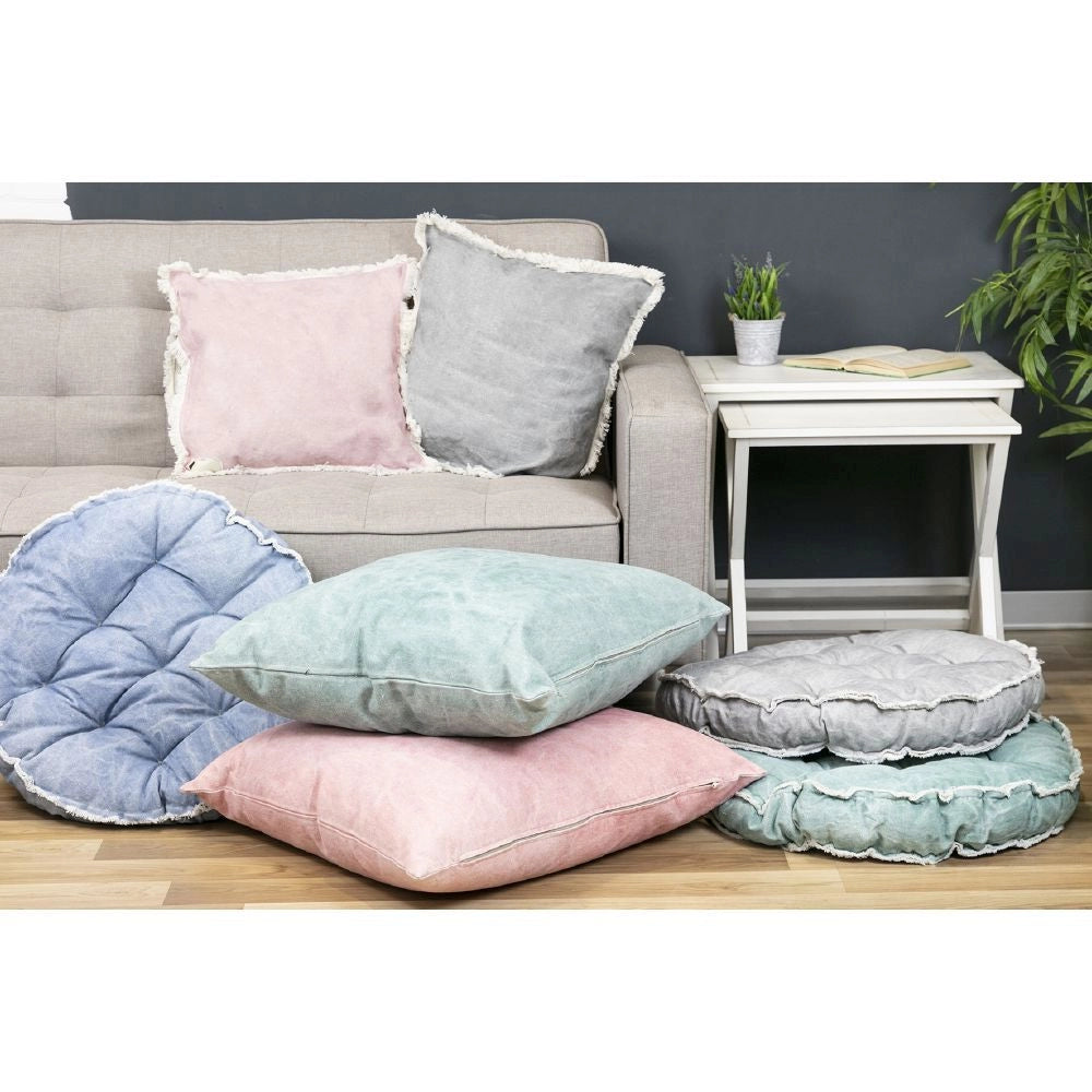CUSCINO ARREDO CON FRANGE 65X65 CM IN COTONE E POLIESTERE