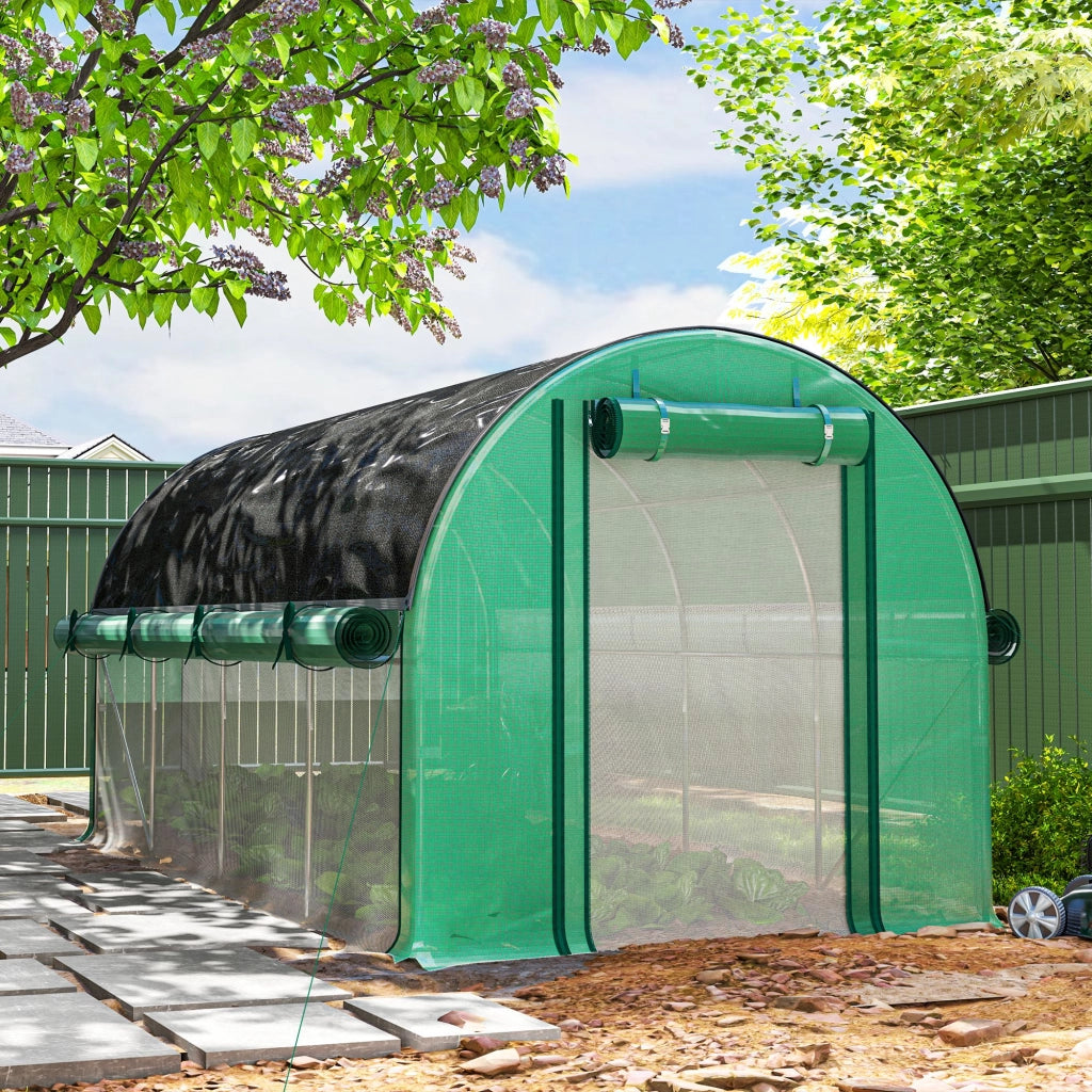Serra Tunnel 4.5x2x2 m ¨C Minimal ¨C Verde con 8 Finestre e 2 Porte