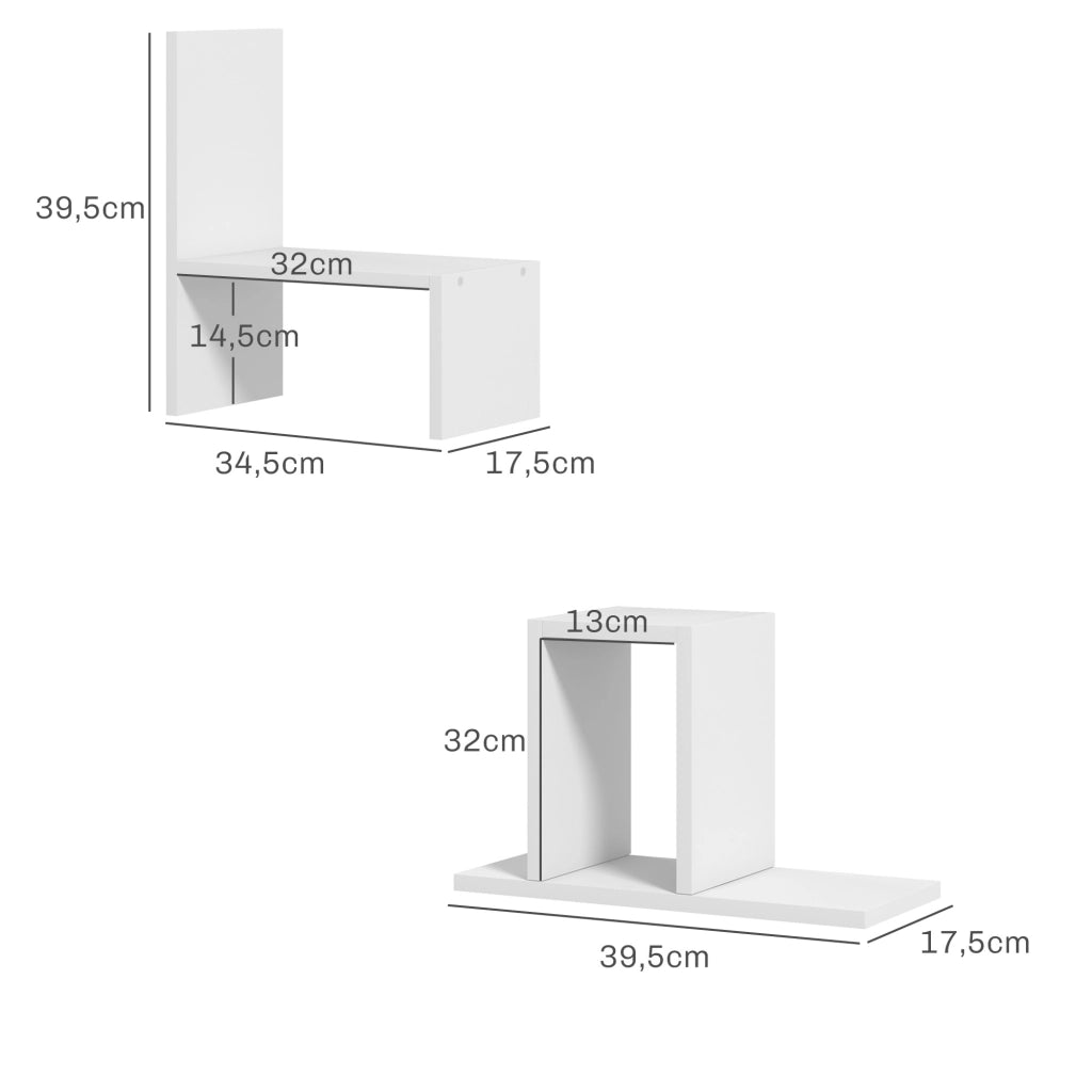 Scrivania modulare con scaffale ¨C Minimal ¨C MDF bianco 2 pezzi