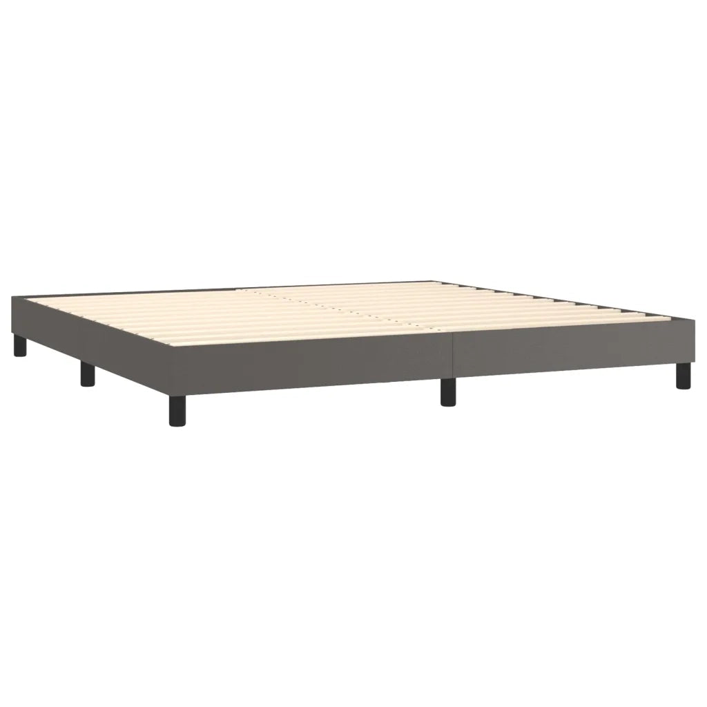 Giroletto Molle con Materasso e LED Grigio 200x200cm Similpelle 3134247