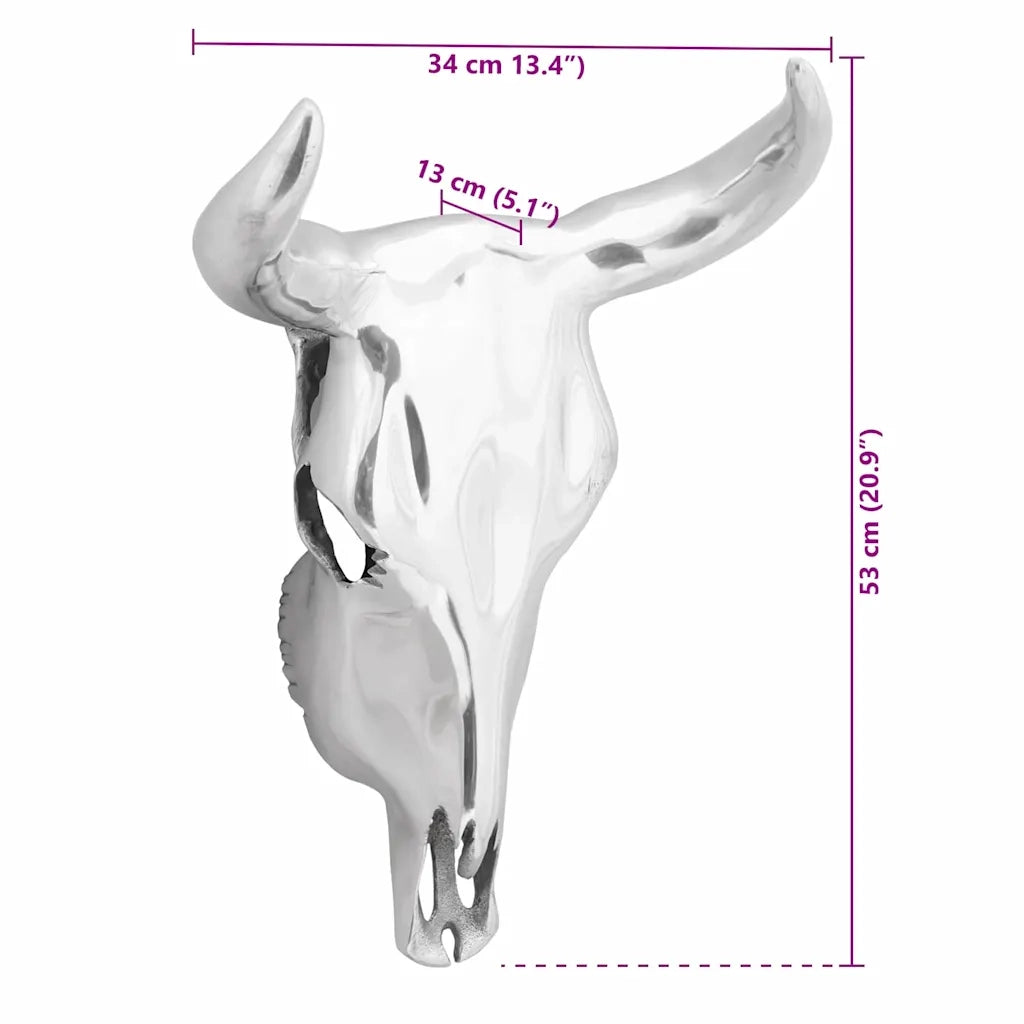 Teschio di toro Argento 34 x 13 x 53 cm Alluminio 42000134