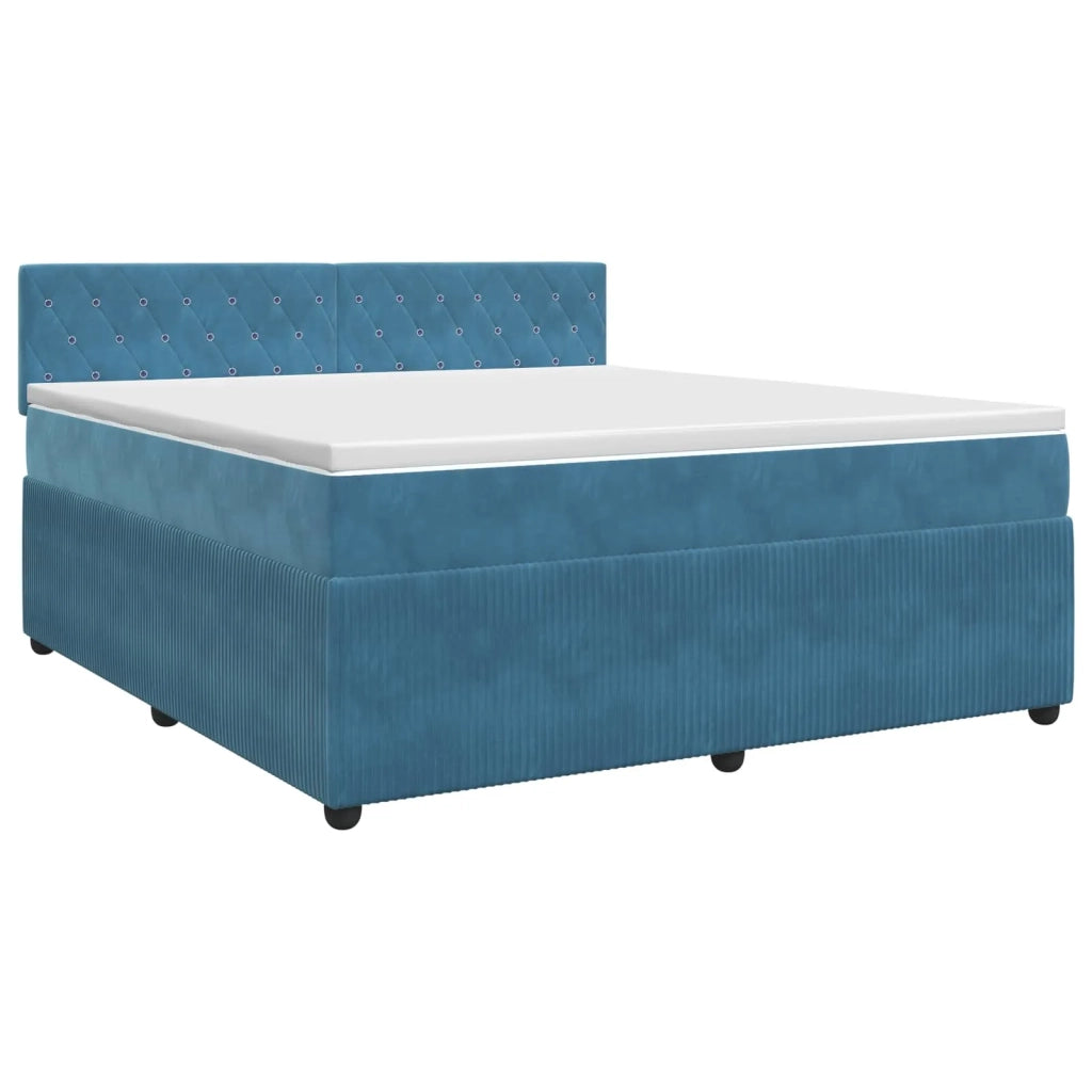 Letto box spring con materasso Blu Scuro 140 x 200 cm Velluto 3451689