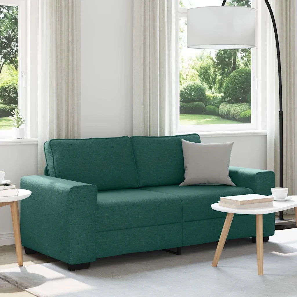 Divano a 2 Posti-Sofa 2 Posti Verde Scuro 140 cm in Tessuto 791455