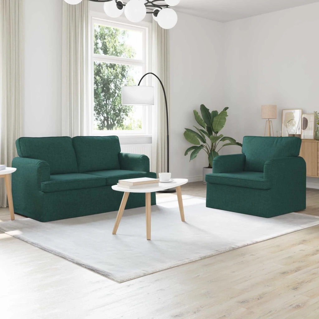 Set di divani 2 pcs Verde Scuro 144 x 80 x 85 cm Tessuto 3407519