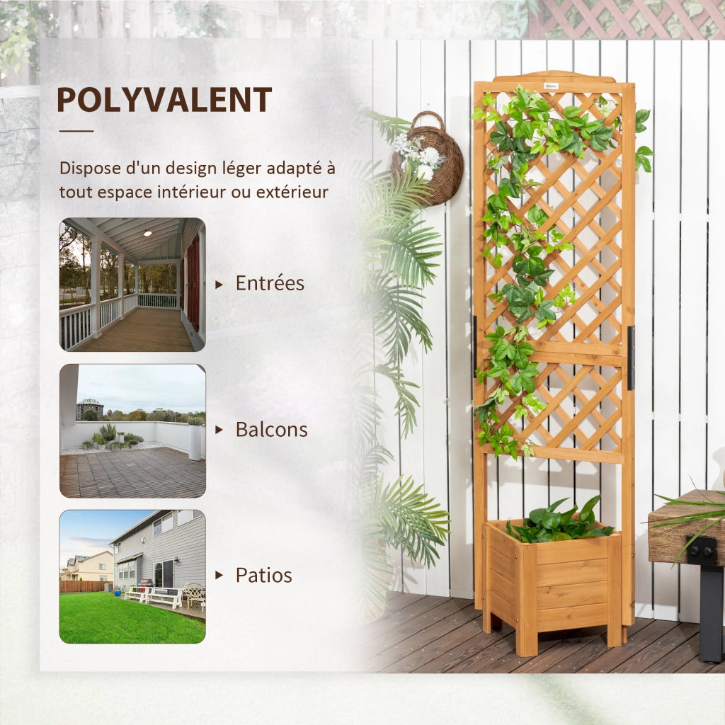 Fioriera con graticcio in legno per giardino ¨C Minimal ¨C 54.5x52x180 cm