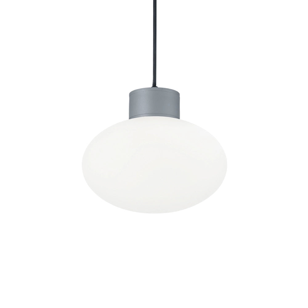 Sospensione Moderna Clio Alluminio Grigio 1 Luce E27