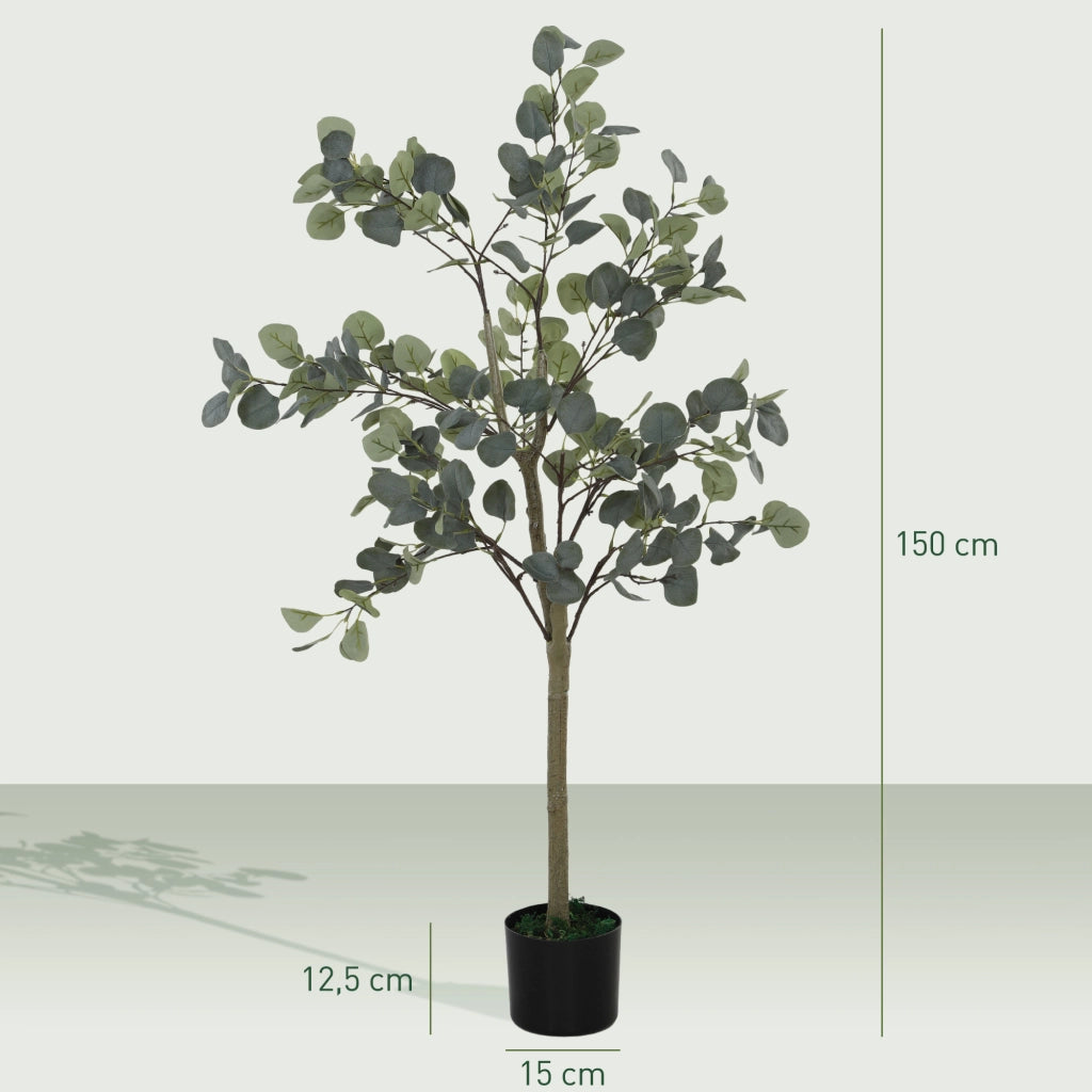 Pianta Artificiale Eucalipto 150 cm in Vaso ¨C zephmum ¨C Verde per Interni