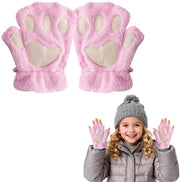 Manopole senza dita per bambine - Invernali - con tessuto di conchiglia - calde e comode