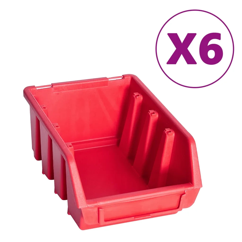 Kit Contenitori 39 pz con Pannelli a Parete Rosso e Nero 150809