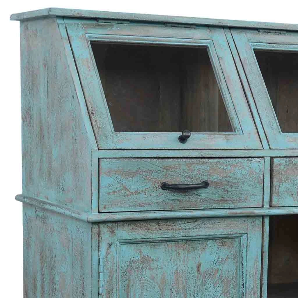 Credenza in legno blu 129x45x106