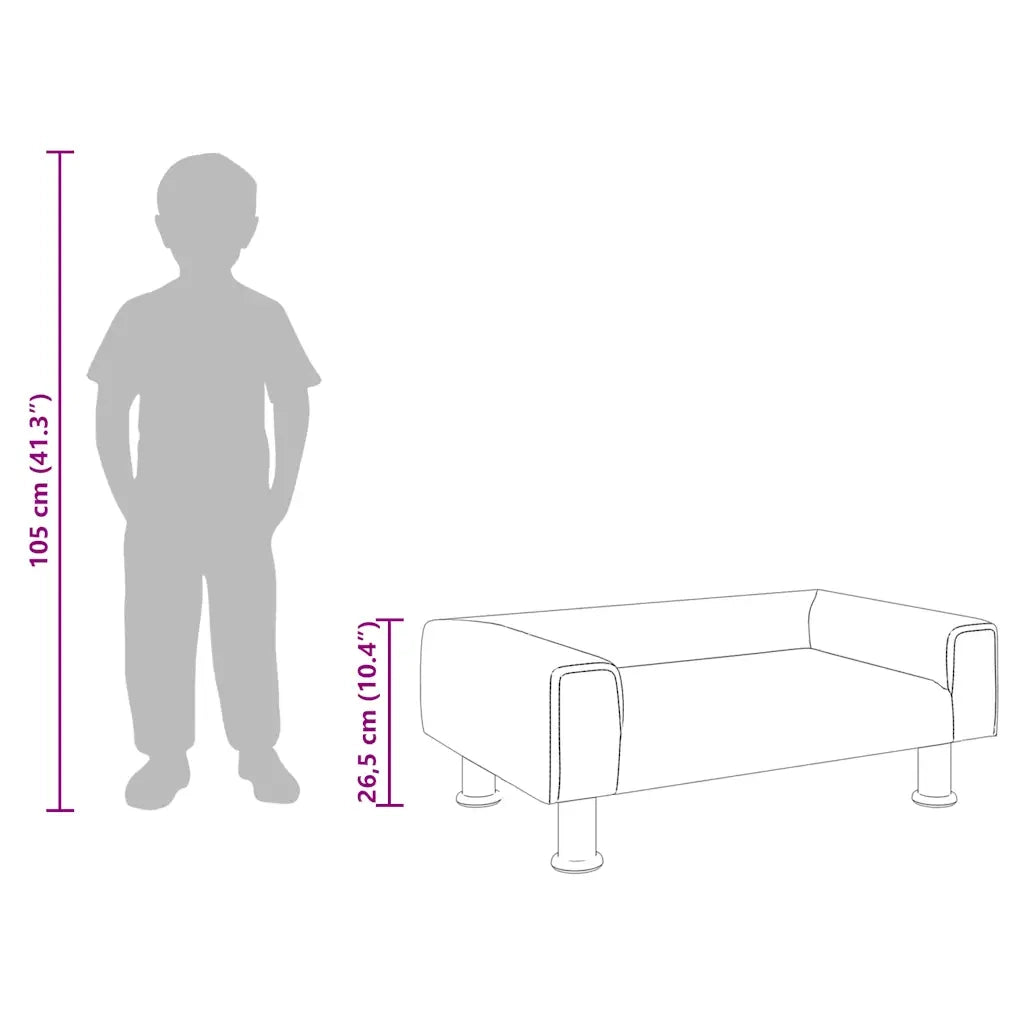 Divano per Bambini-Sofa-Divanetto Nero 70x45x26,5 cm in Velluto