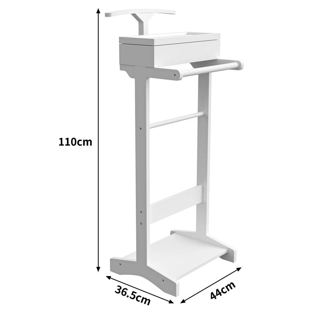 PORTAABITI Verticale in MDF Bianco con Cassetto