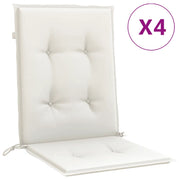 Cuscini Sedia Schiena Bassa 4 pz | Cuscini per sedie Crema M¨¦lange 100x50x4 Tessuto