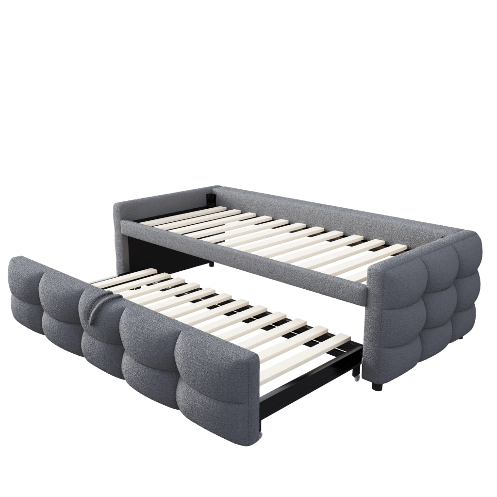 Letto a divano estraibile teddy velluto 90/180x190 cm