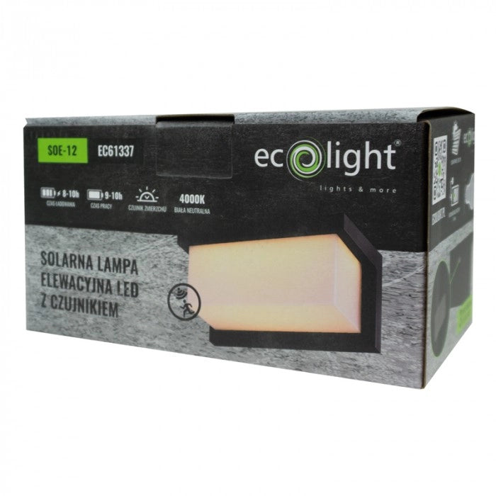 Applique solare LED 3W con sensori 4000K IP54 Ecolight
