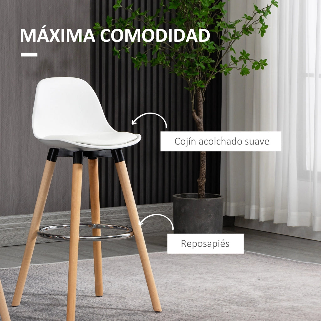 Sgabelli da Bar ¨C zephmum ¨C Bianco 43x43x91 cm