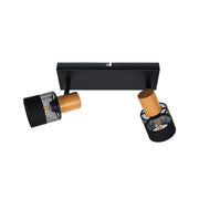 Faretto soffitto industriale 2 luci nero orientabile E14