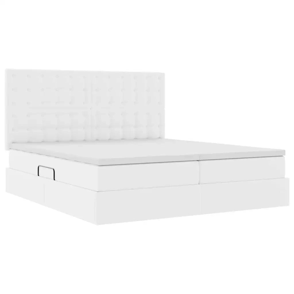 Letto con contenitore e LED Bianco Puro 180 x 200 cm
