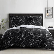 Set di coperte 135 x 200 cm 4 pezzi in microfibra - set di coperte 135 x 200 cm con 2 cuscini e cuscini a coprire in stile marmo, set di coperte con chiusura a zip, morbidi e lavabili in lavatrice