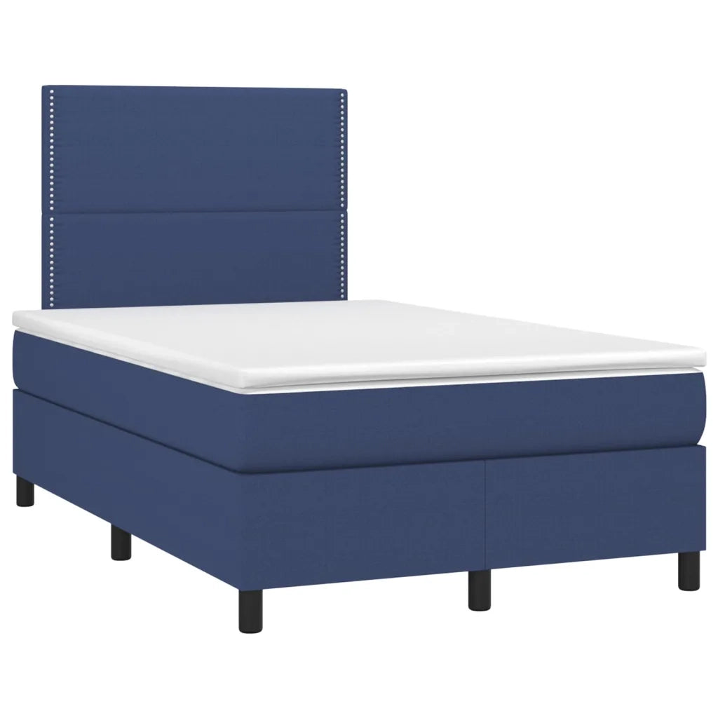 Letto a Molle con Materasso e LED Blu 120x200cm in Tessuto 3134787