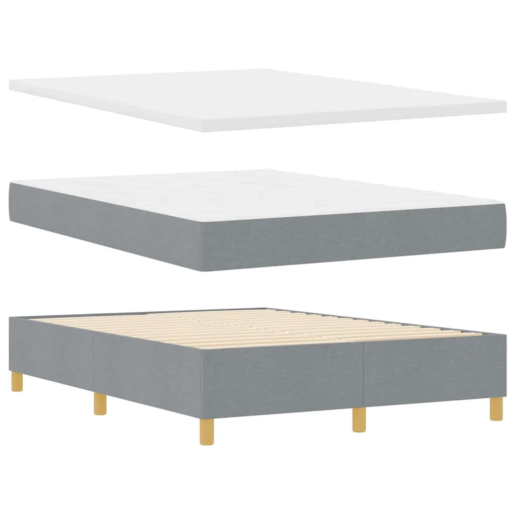 Letto a Sorgente LED Grigio chiaro 140 x 190 cm Tessuto