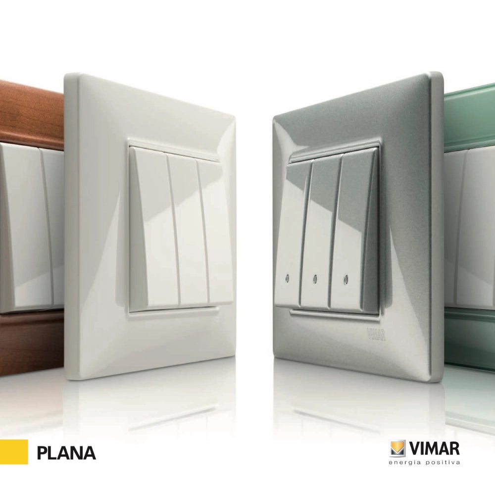 Vimar plana placca 3 posti pezzi 10 tecnopolimero bianco 14653.01