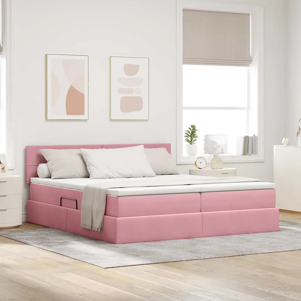 Letto con Contenitore con materasso Rosa 100 x 200 cm